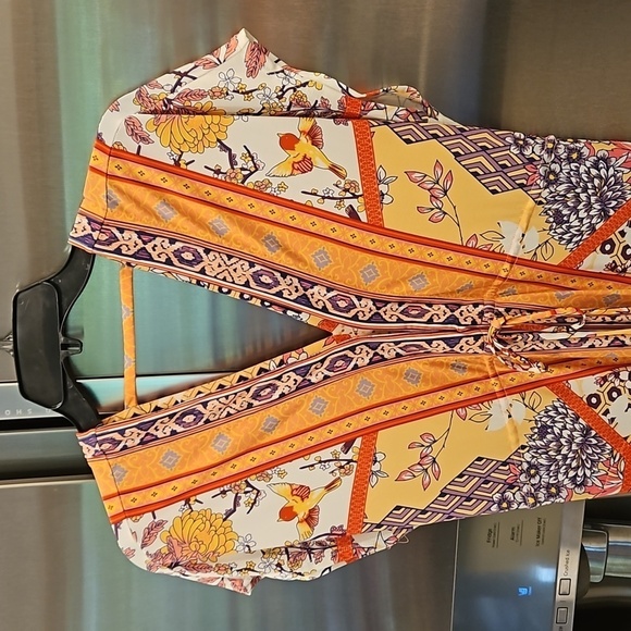 💕HALE BOB💕 Adea Jersey Maxi Dress ~ Mixed Floral and Bird Print Small - Picture 6 of 15